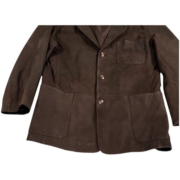Neiman Markus Jacket Mens M Leather Suede Cafe Blazer Gentleman Academia Dandy - Picture 12 of 16